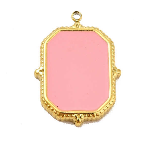 

PandaHall 304 Stainless Steel Pendants, with Enamel, Octagon Rectangle Charm, Golden, Pink, 21x15x2mm, Hole: 1.4mm Stainless Steel+Enamel...