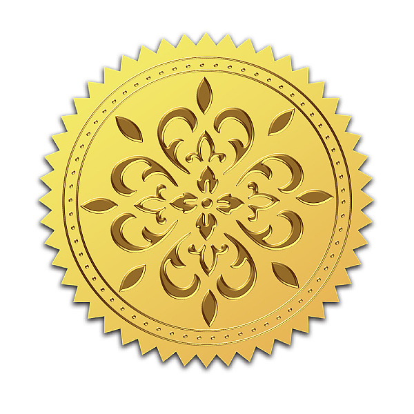 

PandaHall CRASPIRE 2" Gold Foil Embossed Stickers Castillo Filigree Certificate Seals Self Adhesive Sticker 100Pcs Vintage Medal Decoration...