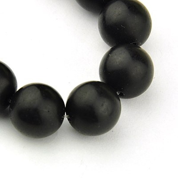 

PandaHall Synthetic Black Stone Beads Strands, Frosted, Round, Black, 12mm, Hole: 1.2mm, about 33pcs/strand, 15.5 inch Black Stone Round...