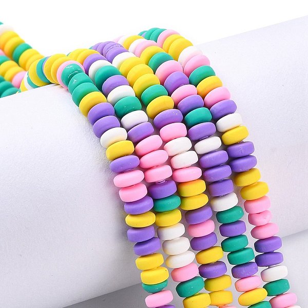 

PandaHall Handmade Polymer Clay Beads Strands, for DIY Jewelry Crafts Supplies, Flat Round, Colorful, 6~7x3mm, Hole: 1.5mm, about...