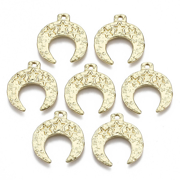 

PandaHall Alloy Pendants, Double Horn/Crescent Moon, Cadmium Free & Nickel Free & Lead Free, Real 16K Gold Plated, 21x20x2mm, Hole: 1.6mm...