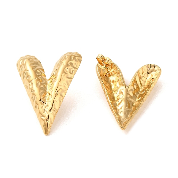 

PandaHall Hammered Heart 304 Stainless Steel Stud Earrings for Women, Golden, 33.5x25mm 304 Stainless Steel Heart