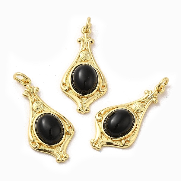 

PandaHall Natural Black Agate Pendants, Teardrop Charms with Rack Plating Platinum Tone Brass Findings, Cadmium Free & Lead Free...