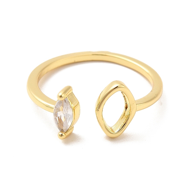 

PandaHall Clear Cubic Zirconia Horse Eye Open Cuff Rings, Brass Jewelry for Women, Cadmium Free & Nickel Free & Lead Free, Real 18K Gold...