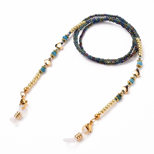 

PandaHall Eyeglasses Chains, Neck Strap for Eyeglasses, with Glass Seed Beads, Gemstones Beads, Alloy & Brass Beads, 304 Stainless Steel..., Black