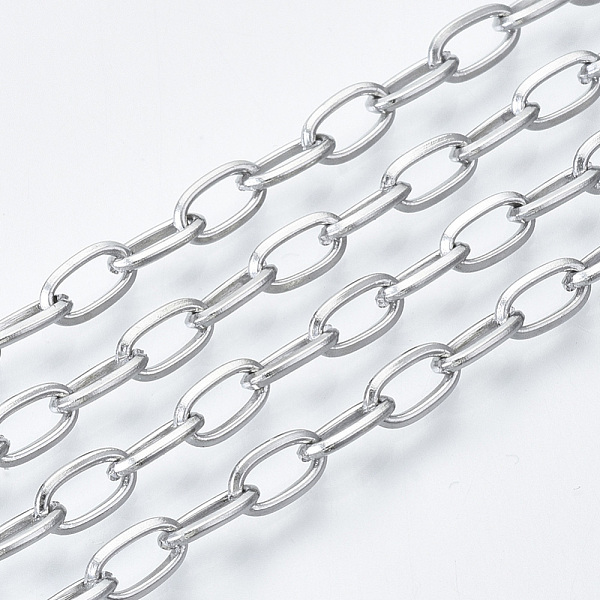 

PandaHall 3.28 Feet 304 Stainless Steel Cable Chains, Unwelded, Stainless Steel Color, 6.6x3.5x0.9mm 304 Stainless Steel