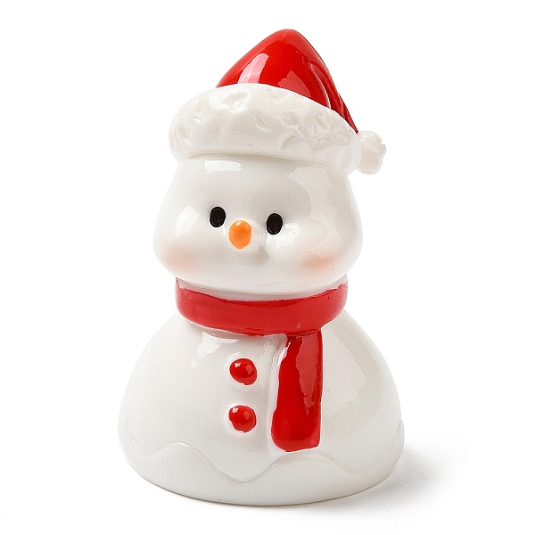 PandaHall Christmas Theme Resin Display Decorations, for Car or Home Office Desktop Ornaments, Snowman, 24.5x22x36mm Resin Snowman White
