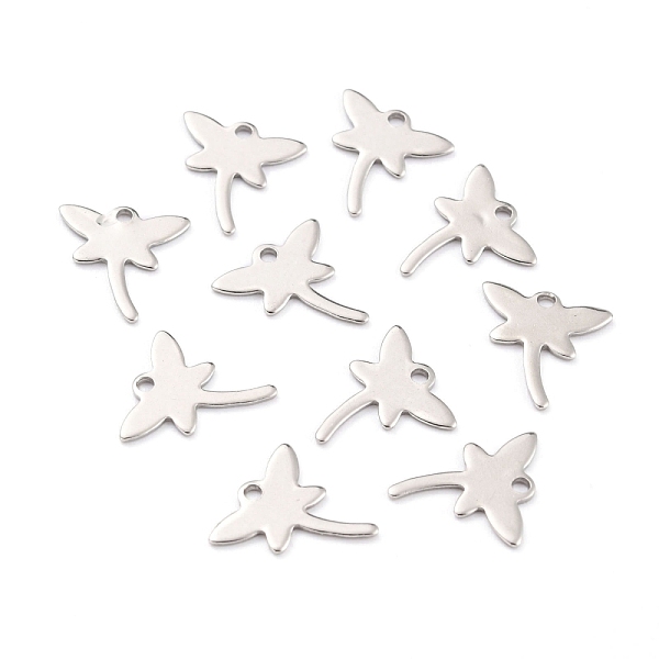 

PandaHall 304 Stainless Steel Charms, Dragonfly, Stainless Steel Color, 12.5x12x0.8mm, Hole: 1.4mm 304 Stainless Steel Dragonfly