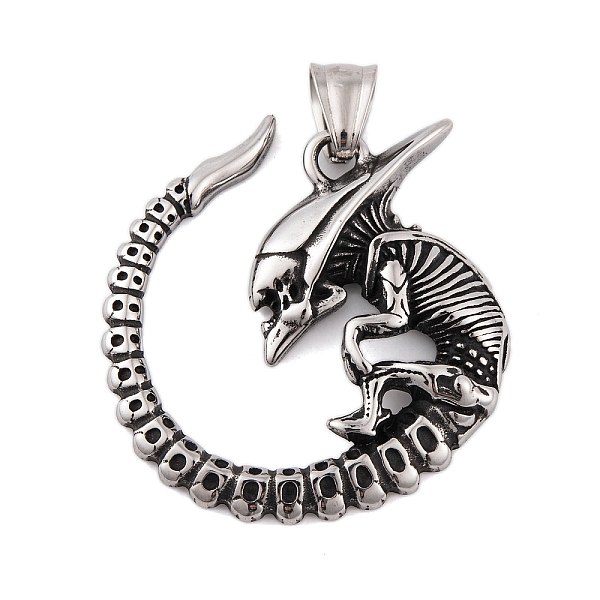 

PandaHall 304 Stainless Steel Pendants, Alien Space Charml, Antique Silver, 40.5x38.5x5.5mm, Hole: 8x4.5mm 304 Stainless Steel Others