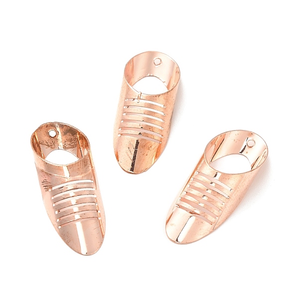 

PandaHall Rack Plating Brass Pendants, Rose Gold, 29x10x6mm, Hole: 1mm Brass Others