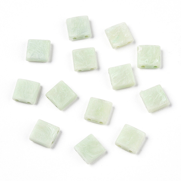 

PandaHall Opaque Acrylic Slide Charms, Square, Honeydew, 5.2x5.2x2mm, Hole: 0.8mm. Acrylic Square Green