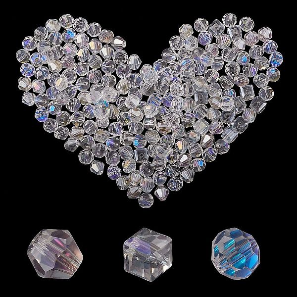 

PandaHall 360Pcs 3 Style Electroplate Glass Beads Strands, AB Color Plated, Faceted, Round & Cube & Bicone, Mixed Color, 7.5~8x7.5~8x7.5~8mm..., Clear
