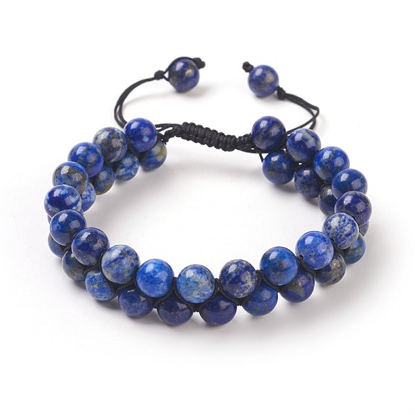 

PandaHall Adjustable Natural Lapis Lazuli Braided Bead Bracelets, with Nylon Thread, 2 inch~2-1/4 inch(5~5.8cm), 8~8.5mm Lapis Lazuli