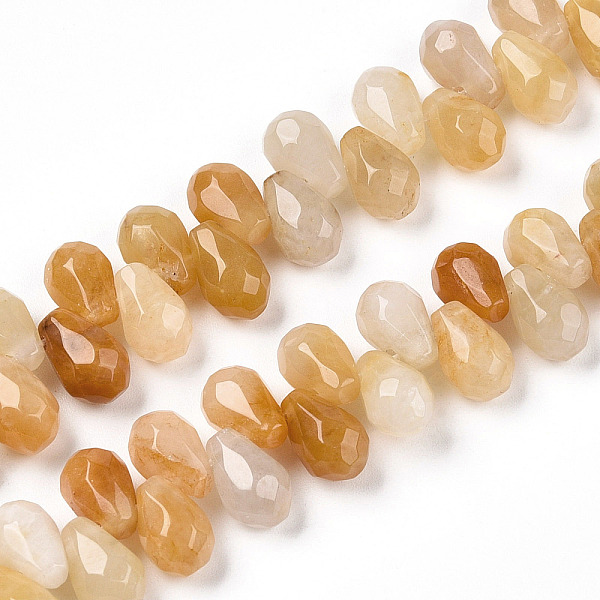 

PandaHall Natural Topaz Jade Beads Strands, Top Drilled Beads, Faceted, Teardrop, 9~9.5x6mm, Hole: 0.8mm, about 44pcs/strand, 7.6 inch Topaz...