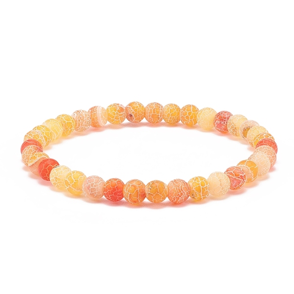 

PandaHall Natural Weathered Agate(Dyed) Round Beaded Stretch Bracelet, Gemstone Jewelry for Women, Orange, Inner Diameter: 2-1/4 inch(5.7cm)...