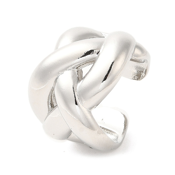 

PandaHall Brass Open Cuff Rings, Braided Hollow Ring, Platinum, Inner Diameter: 18mm Brass
