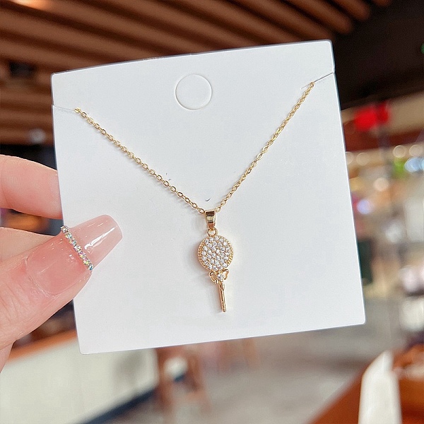 

PandaHall Titanium Steel Cable Chain Necklaces, Rhinestone Pendant Necklaces, Candy, 8.27~19.69 inch(21~50cm) Titanium Steel Candy