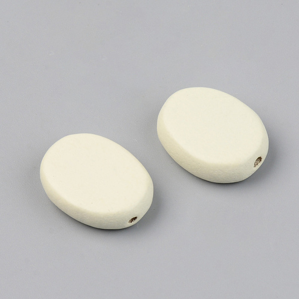 

PandaHall Painted Natural Wood Beads, Lead Free, Oval, Beige, 18.5x13.5x6mm, Hole: 1.2mm Wood Oval Yellow