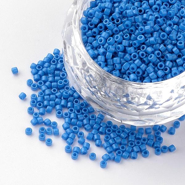 

PandaHall Baking Paint Cylinder Seed Beads, Uniform Size, Matte Style, Royal Blue, 1~1.5x1.5~2mm, Hole: 0.5mm, about 50g/bag, about...