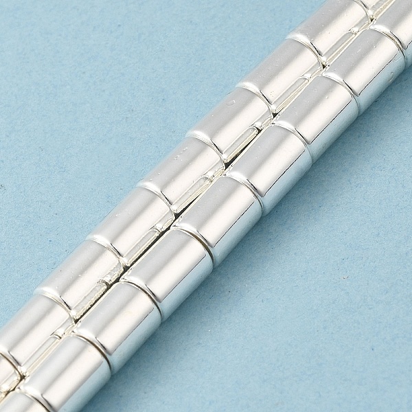 

PandaHall Electroplated Synthetic Non-magnetic Hematite Beads Strands, Column, Silver Plated, 8x6mm, Hole: 1.2mm, about 52pcs/strand...