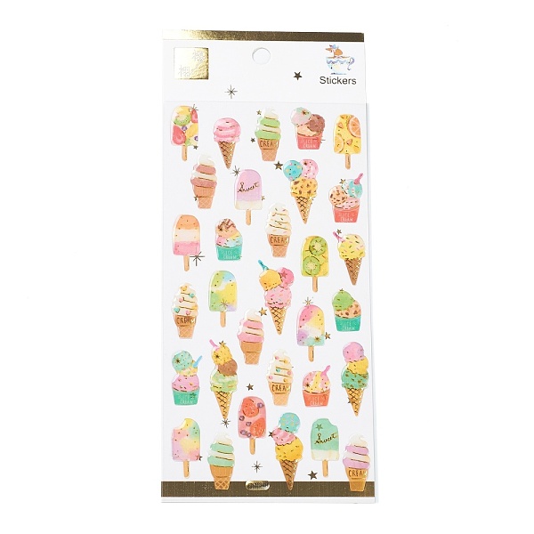 

PandaHall Epoxy Resin Sticker, for Scrapbooking, Travel Diary Craft, Ice Cream Pattern, 208x90mm Resin Ice Cream