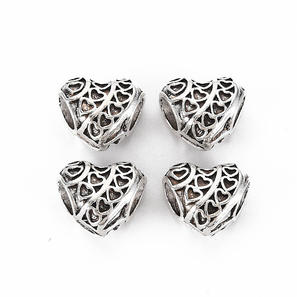 

PandaHall Tibetan Style Alloy European Beads Settings for Enamel, Cadmium Free & Lead Free, Heart, Antique Silver, 11.5x13.5x8mm, Hole: 5mm...