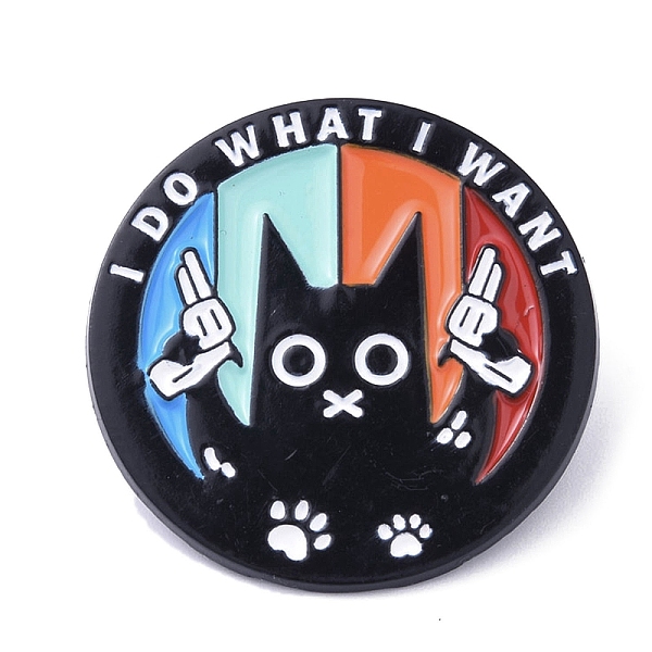 

PandaHall Black Alloy Enamel Brooches, Enamel Pins, for Backpack Clothes, Cat Shape, 30.5x1.5mm Alloy+Enamel Cat Shape