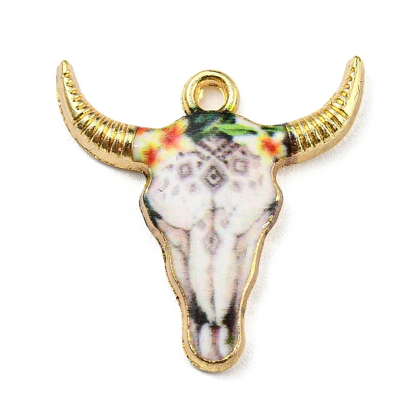 

PandaHall Alloy Pendant, Lead Free & Cadmium Free & Nickel Free, Cattle, WhiteSmoke, 22x21.5x2.5mm, Hole: 1.8mm Alloy Cattle White
