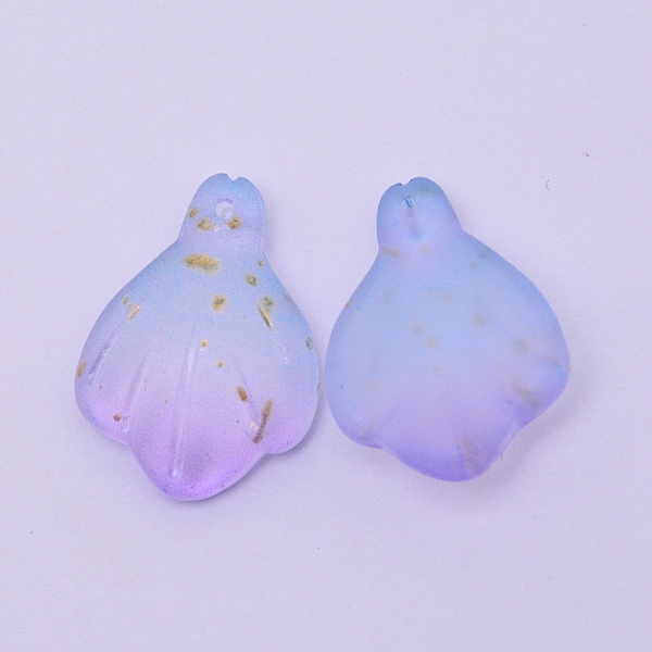 

PandaHall Handmade Lampwork Pendants, with Gold Foil, Petaline, Plum, 22x16x5~6mm, Hole: 0.8~1mm Lampwork Petaline Purple