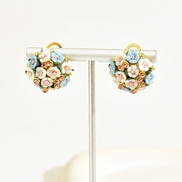 

PandaHall Plastic 3D Flower Hoop Earrings with Cubic Zirconia, Real 18K Gold Plated Alloy Earrings, Light Sky Blue, 20mm Cubic Zirconia...