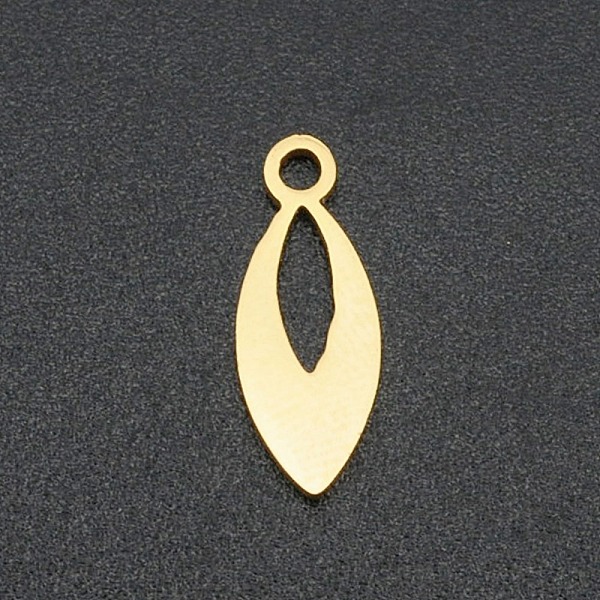 

PandaHall 201 Stainless Steel Open Back Bezel Pendants, Horse Eye, Laser Cut, Golden, 14.5x6x1mm, Hole: 1.6mm 201 Stainless Steel Horse Eye
