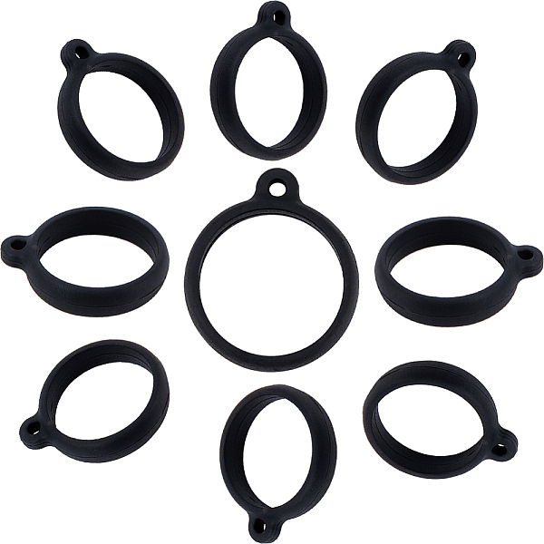 

PandaHall Gorgecraft 60Pcs Anti-Lost Silicone Pendant, for U Disk Recording Pen Hanging Ring, Black, 35x30x6mm, Hole: 3mm, Inner Diameter...
