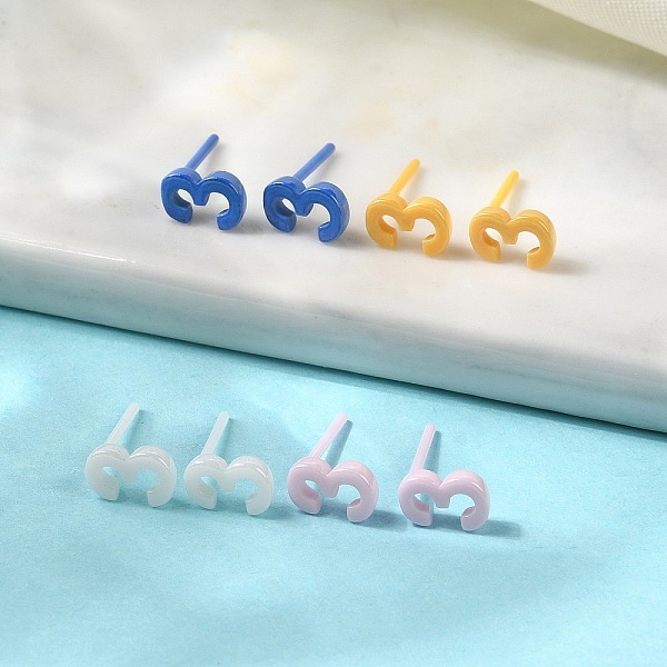

PandaHall Hypoallergenic Bioceramics Zirconia Ceramic Stud Earrings, Number 3, No Fading and Nickel Free, Mixed Color, 7x4.5mm Zirconia..., Multicolor