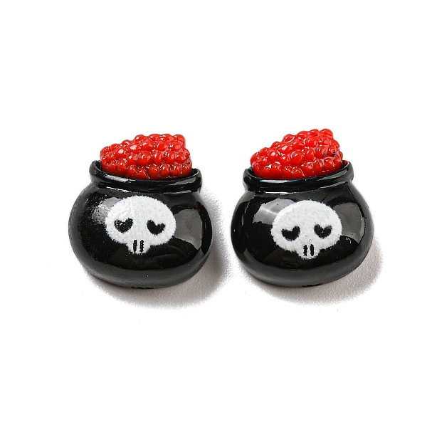

PandaHall Halloween Theme Resin Decoden Cabochons, Black, Skull, 13x12.5x6.5mm Resin Skull Black