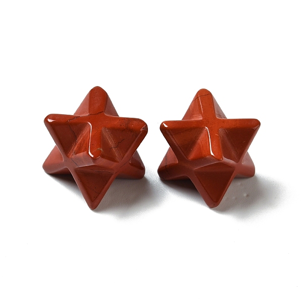 

PandaHall Natural Red Jasper Beads, No Hole/Undrilled, Merkaba Star, 12.5~13x12.5~13x12.5~13mm Red Jasper Star