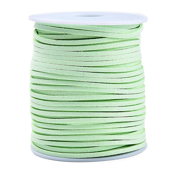 

PandaHall 45M Faux Suede Cord, Faux Suede Lace, Pale Green, 2~2.5x1.5~2mm, about 50 Yards(45m)/Roll Faux Suede