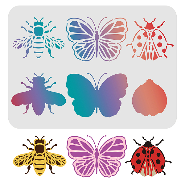

PandaHall FINGERINSPIRE Layered Animals Stencils Template 29.7x21cm Plastic Butterfly Drawing Painting Stencils Ladybug Bee Pattern Stencils...