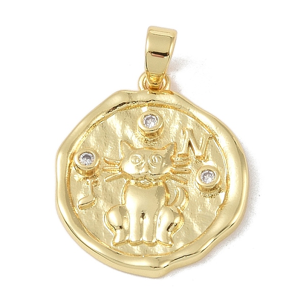 

PandaHall Brass Micro Pave Clear Cubic Zirconia Pendants, Flat Round, Coin Medal, Real 18K Gold Plated, 20.5x17.5x2mm, Hole: 4.5x3mm...