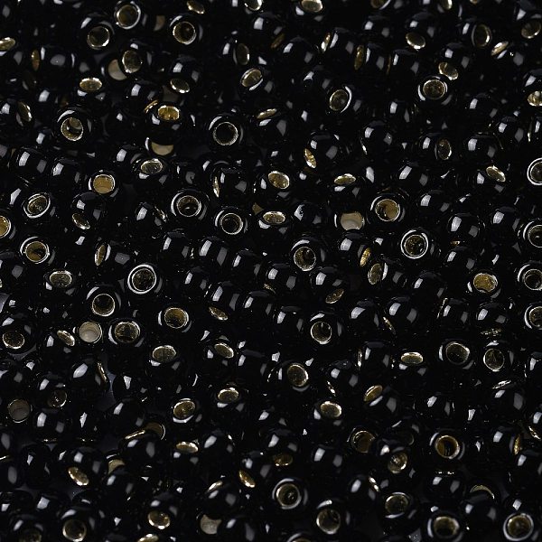

PandaHall TOHO Round Seed Beads, Japanese Seed Beads, (2210) Silver Lined Jet Black Opaque, 11/0, 2.2mm, Hole: 0.8mm, about 1110pcs/10g...