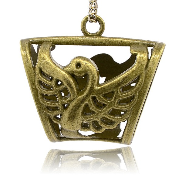 

PandaHall Tibetan Style Alloy Tube Bails, Loop Bails, Scarf Bail Beads, Tube with Swan Pattern, Nickel Free, Antique Bronze, 35x39x19mm...