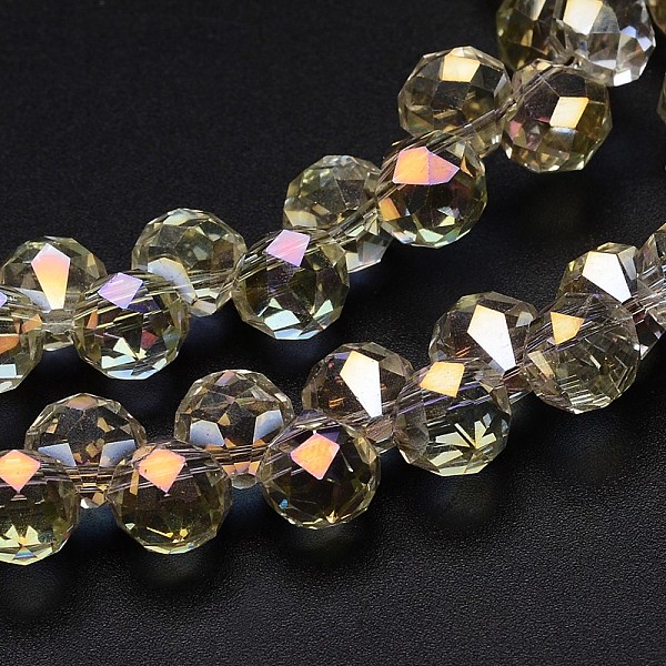 

PandaHall Full Rainbow Plated Faceted Teardrop Electroplate Glass Beads Strands, Champagne Yellow, 8x8mm, Hole: 1mm, about 100pcs/strand...