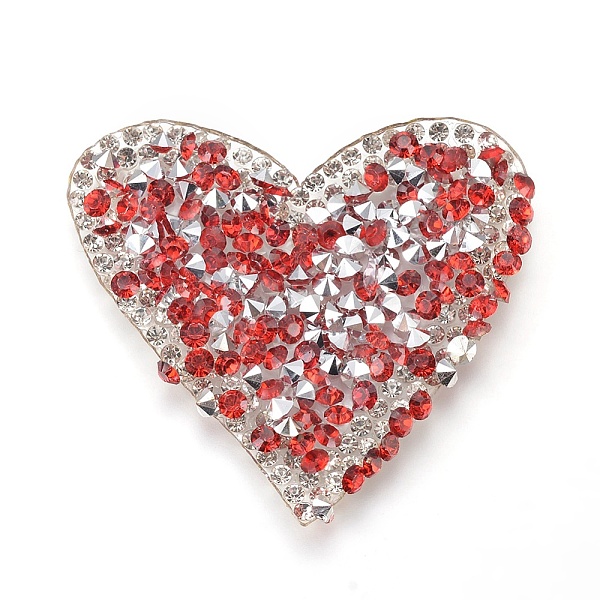 

PandaHall Plastic Clothing Patches, with Resin Rhinestone, Heart, Red, 43x50x2.5mm Resin Rhinestone Heart Red