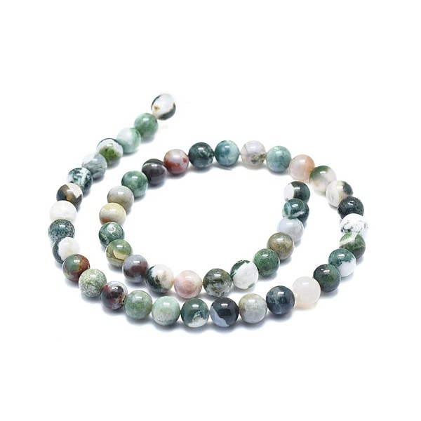 

PandaHall Natural Tree Agate Beads Strands, Round, 8mm, Hole: 1mm, about 49pcs/strand, 15.75 inch(40cm) Tree Agate Round