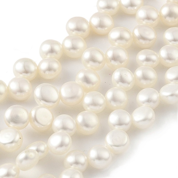

PandaHall Natural Cultured Freshwater Pearl Beads Strands, Top Drilled, Half Round, Old Lace, 5~6mm, Hole: 0.5mm, about 47pcs/strand, 8.66...