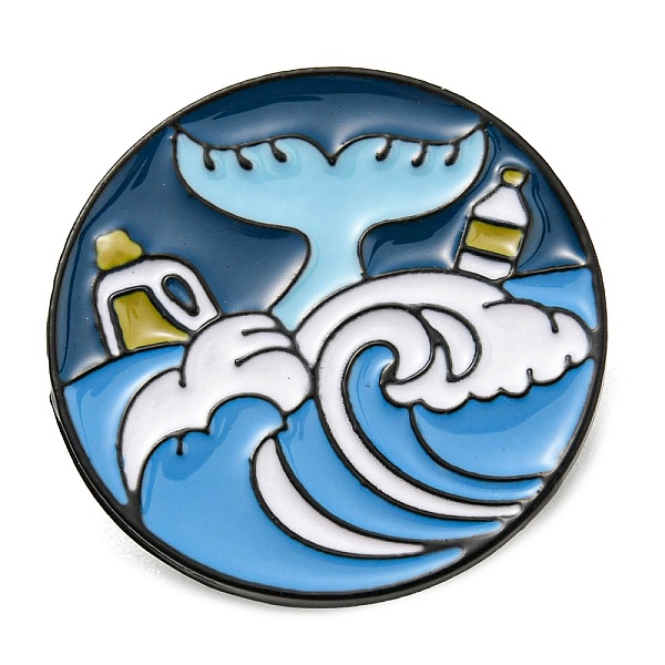 

PandaHall Marine Environment Protection Theme Enamel Pin, Electrophoresis Black Zinc Alloy Brooch for Backpack Clothes, Flat Round, Fish...