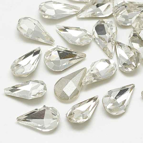 

PandaHall Pointed Back Glass Rhinestone Cabochons, Back Plated, Faceted, teardrop, Crystal, 8x5x3mm Glass Rhinestone Teardrop Clear