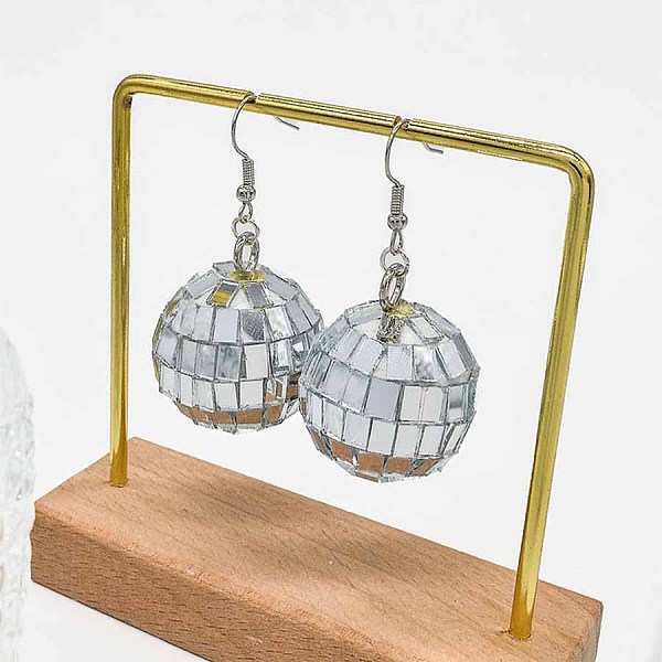 

PandaHall Stainless Steel Mirror Ball Earrings for Women Stainless Steel Round