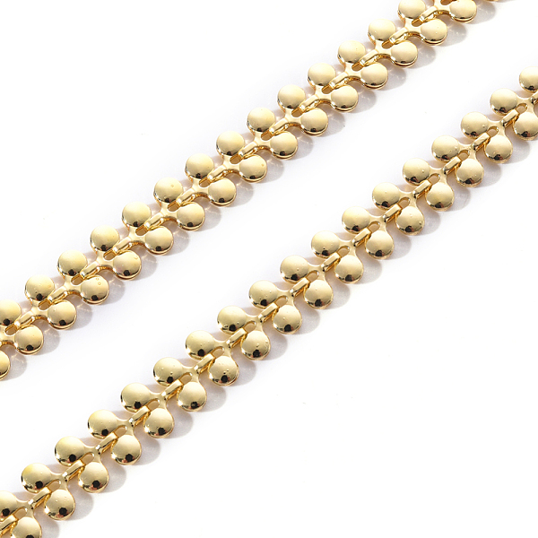 

PandaHall Brass Link Chains, Leaf Shape, Unwelded, Light Gold, 7.5x8x2mm Brass