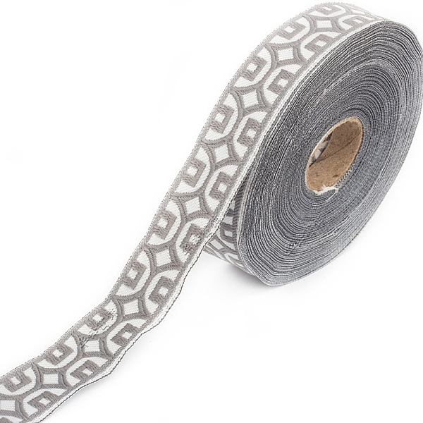 

PandaHall 25M Ethnic Style Polyester Embroidery Coin Ribbons, Flat Jacquard Ribbon, Garment Accessories, Light Grey, 1-1/8 inch(30mm), about...