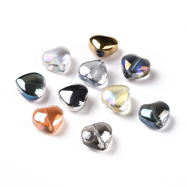 

PandaHall Electroplate Glass Bead, Silver Plated, Heart, Mixed Color, 10x10x5mm, Hole: 1mm Glass Heart Multicolor